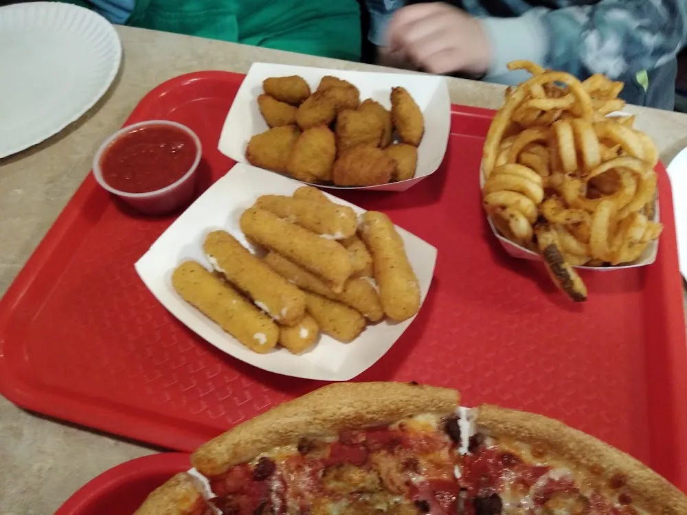 Broccoli Bites Cheese Sticks Curly Fries Marinara Sauce