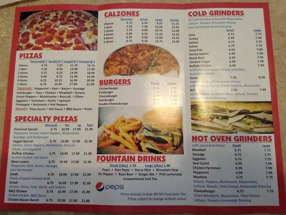 Diamond Pizza Menu image 2
