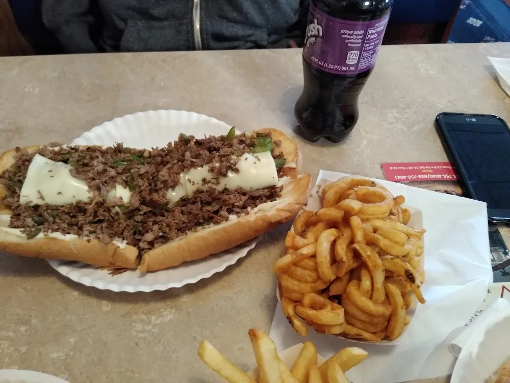 Philly Cheese Steak and Curly Fries
